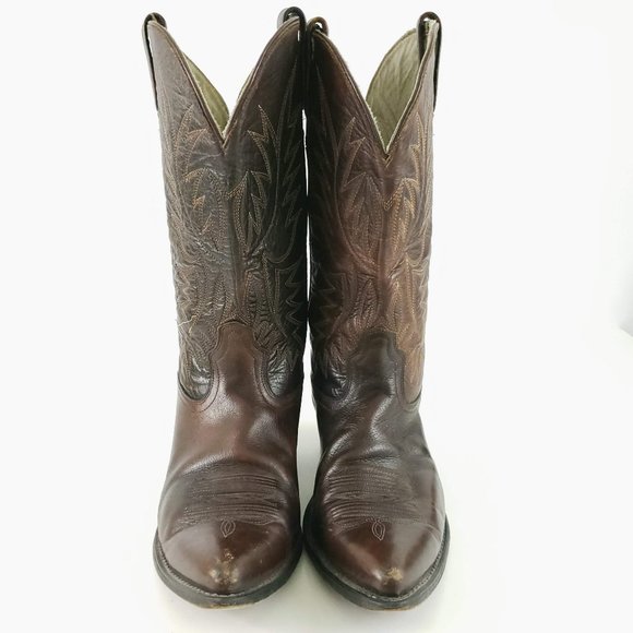 Acme Vintage Leather Western Pointed Toe Boots - Picture 2 of 9